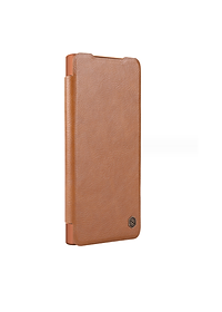 Bao da chống sốc cho Samsung Galaxy S24 Ultra, S24 Plus, S24 trang bị nắp bảo vệ Camera hiệu Nillkin Qin Pro (ngăn đựng thẻ ATM Name Card, chất liệu da cao cấp, thiết kế thời trang cá tính) - Hàng nhập khẩu