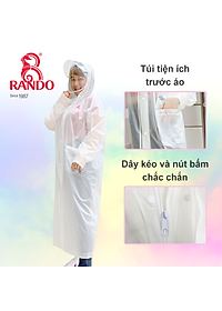 Áo Mưa Rando Trong Suốt 1 Đầu Có Kính Khẩu Trang 
