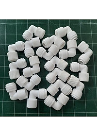 Co vuông ren ngoài phi 21 ra dây 10mm - co cút máy lọc nước - nhựa an toàn - không ố vàng