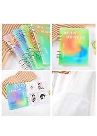Album ảnh 6x9 đựng 200 tấm có ô ghi chú bìa nhựa Acrylic sắc màu để ảnh gia đình, binder đựng card Tú Vy Studio