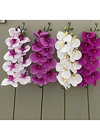 Cành lan hồ điệp giả cao cấp - 1 cành - 9 bông - dài 100cm - Cây giả, hoa lụa Decor trang trí nhà cửa