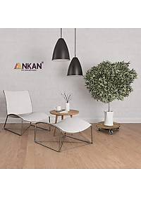 Đế Lót Chậu Cây Có Bánh Xe ANKAN - Hình Tròn D30cm, Gỗ Tràm Bông Cao Cấp, Chịu Tải 120kg (Màu Xám Đen)