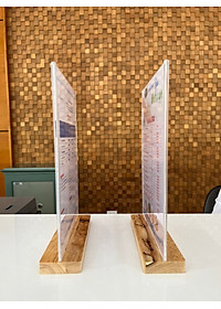 Menu mica A5 đế gỗ Nhatvywood NV5102
