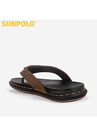 Dép Kẹp Xỏ Ngón Nam Da Bò SUNPOLO KEP205 Đế cao su (Đen, Nâu)