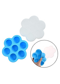 Silicone Infant Breast Milk Freezer Tray Weaning 7 Grids w/ Lid Crisper Ice Mould for Vegetable & Fruit Purees