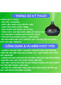 Máy xông tinh dầu VINBUY bầu tiên, máy phun sương tạo ẩm, máy xông tinh dầu phòng ngủ, spa, tự động, chuyên dụng phòng lớn led 07 màu - Hàng chính hãng