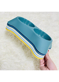 Bát Ăn Đôi Nhựa Cao Cấp Cho Chó Mèo Hình Thang