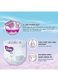 [TẶNG KÈM 4 MIẾNG] Tã quần Bobby Siêu Khô Thoáng - 100% Thoáng Khí Mega Jumbo M112+4
