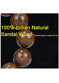 Bộ Vòng đeo tay phong Thủy Gỗ Đàn Hương Lụa Vàng Tự Nhiên Ấn Độ, Kèm Hộp đựng lót nhung nỉ