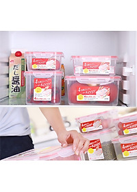 Combo 03 hộp thực phẩm chữ nhật inomata hàng nội địa Nhật Bản