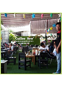 Đế Lót Ly (Nỉ 3 Lớp Cao Cấp) Thêu Logo Nổi Coffee New - Đường kính 9cm - Thấm nước nhanh - Nhỏ, gọn, Đẹp_Coffee New