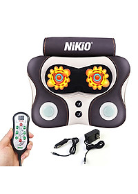 Máy (Gối) Massage Đấm Bóp Cổ Vai Gáy Nikio NK-136AC/DC - Con Lăn 3D Xoa Bóp Chuyên Sâu Kết Hợp Hồng Ngoại Trị Liệu Đau Mỏi Cổ, Hỗ Trợ Mát Xa Lưng