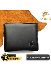 Ví Nam Cao Cấp, Da Bò NAPA Láng Mịn, Mỏng Nhẹ, Size Trung, Kiểu Cổ Điển Tinh Tế - Sang Trọng, Dáng Ngang - Gập 2, Nhiều Ngăn Để Tiền Và Giấy Tờ Tiện Dụng - Hàng Chính Hãng SAIGIO