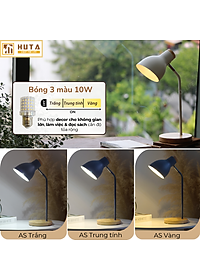 Đèn Học Để Bàn Đế Gỗ HUTA LVG1 Chống Cận, Vintage, Decor Trang Trí Bàn Học Bàn Làm Việc, Bóng Đèn Led Đổi Màu Tiết Kiệm  Điện