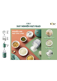 Máy Xay Sinh Tố Đa Năng BEAR BL-B10V2 Gồm 3 Cối Dung Tích 1.2 Lít Công Suất 300 W - Hàng Chính Hãng