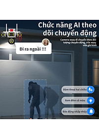 Camera Yoosee 3 Mắt Máy Bay Độc Lập Siêu Sắc Nét, Đêm Có Màu, Đàm Thoại Hai Chiều, Chống Nước Nhựa IP66, Hàng Nhập Khẩu