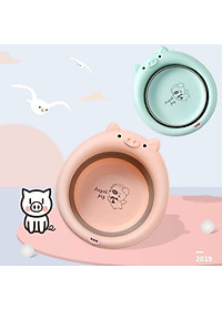 Thau (chậu) rửa mặt Nhà của Mẹ gấp gọn hình thú dễ thương, chất liệu nhựa PP cao cấp, kích thước 36cm*33cm*10cm - màu sắc giao ngẫu nhiên