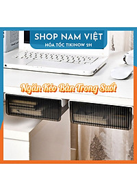 Ngăn Kéo Dưới Bàn Làm Việc Trong Suốt - Hộp Nhựa Để Đồ Dán Dưới Bàn (Kèm Miếng Dán)