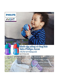 Bình tập uống bằng nhựa có ống hút Philips Avent SCF796/00(200ml/7oz) cho bé từ 9 tháng tuổi
