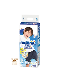 Bỉm - Tã Quần Moony Blue (bé trai) size XXL 26 miếng (Cho bé 13-28kg)