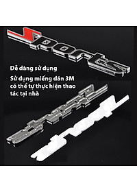 Logo kim loại chữ nổi SPORTS dán ô tô