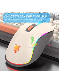 Combo bàn phím chuột có dây gaming XUNFOX K820 - Bàn phím chơi game Led 7 màu phím giả cơ chuột 3600 DPI ấn tượng - Hàng nhập khẩu