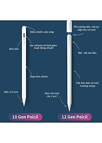 [HÀNG CHÍNH HÃNG GOOJODOQ] CD3240 - Bút Cảm Ứng GD12 Cho IPad Với Tính Năng Chống Tì Tay - Sạc Không Dây Dành Cho "Ipad Air 3 2019 Pro 11 Pro 12.9 Ipad mini 5 Ipad 10.2 iPad 2018 & 2019 & 2020 Không phù hợp với iPad 2017 2016 2015"