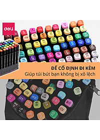 Bút màu marker chuyên nghiệp Deli -kèm túi vải - 30/40/60/80 Màu - 70806