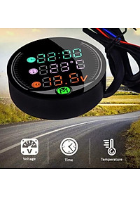 Đồng hồ báo giờ xe máy 3in1 CTR, báo nhiệt độ, vôn ắc quy mẫu mới loại tốt gắn các loại xe hàng cao cấp, phụ kiện xe máy