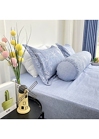 Bộ ga giường  KBedding by Everon KMTP 111 Microtencel Xanh in hoa (4 món)