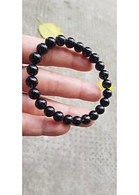 Vòng tay nữ thạch anh tóc đen dầy kín tự nhiên size hạt 8mm màu đen đậm bóng đẹp hợp mệnh thủy mệnh Mộc đeo đẹp may mắn hợp mệnh tuổi tốt sức khỏe công việc ạ