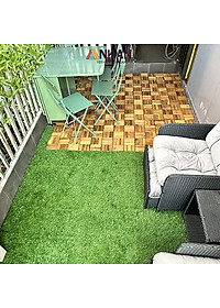 Combo 9 Ván Sàn Gỗ Tự Nhiên Màu Nâu Vàng, Vỉ Gỗ Lót Sàn Ban Công, Sân Vườn, Hồ Bơi, Phòng Spa, Siêu Bền, Chịu Nước Tốt, Chống Trơn Trượt, Tiêu Chuẩn Xuất Khẩu