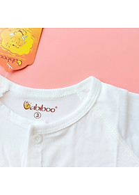 Áo sơ sinh Babiboo tay dài cài giữa vải visco siêu mềm mại