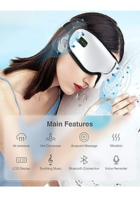 Máy Mát Xa Xông Hơi Cho Mắt aYosun Hàn Quốc Massage Tích Hợp Bluetooth Nghe Nhạc Thư Giãn