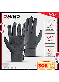 Găng tay giữ ấm mùa đông chống gió, kháng nước mưa Rhino G102 Bao tay thể thao cảm ứng điện thoại, găng tay đi xe máy, xe đạp lót nỉ cho nam nữ, bảo hộ đi phượt