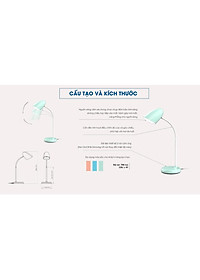 Đèn bàn bảo vệ thị lực Rạng Đông 3 cấp 4 màu ánh sáng, công nghệ LED Sunlike, điều khiển cảm ứng (RD-RL-38.PLUS 6W)