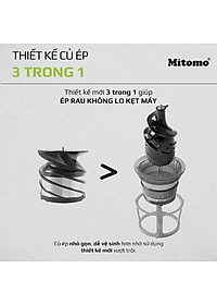Máy ép trái cây,hoa quả Mitomo- Giữ Nguyên Dinh Dưỡng, Động Cơ Êm, Dễ Vệ Sinh hãng chính hãng