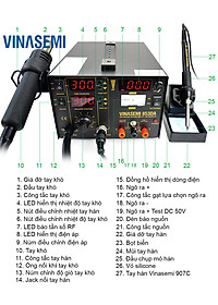 Vinasemi 853DA Máy Hàn Khò + Cấp Nguồn DC 720W