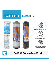 Bộ lõi lọc nước số 1,2,3 (PP-UDF-CTO) 10 inch Olsmo Pure by Scitech dùng trong máy lọc nước RO, bộ lọc thô - Hàng chính hãng