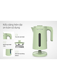 Ấm Đun Siêu Tốc SUNHOUSE 2 Lớp Dung Tích 1.8L SHD1353 - Hàng chính hãng
