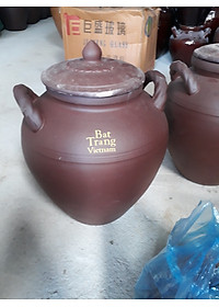 Chum sành sứ Bát Tràng 2 quai 2 nắp nhiều dung tích 20 30 40 50 lít