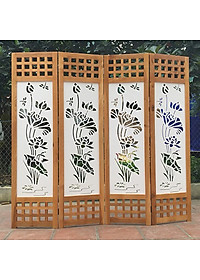 Bình phong vách ngăn tứ quý sen