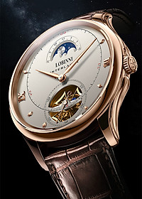 Đồng hồ nam chính hãng LOBINNI LB13023G-D1 hàng mới 100%,Kính sapphire ,chống xước,chống nước 50m,mặt trắng vỏ vàng hồng dây da nâu xịn, thép không gỉ 316L,Đồng hồ cơ (Automatic) bảo hành 24 tháng, Mới 100%,thiết kế đơn giản trẻ trung và sang trọng