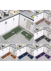 Combo Thảm Lót Sàn ,Thảm Nhà Bếp Siêu Mềm, Thấm Hút Nhanh Chất Liệu Silicon Chống Trơn Trượt (120 x 40cm và 60 x 40cm)