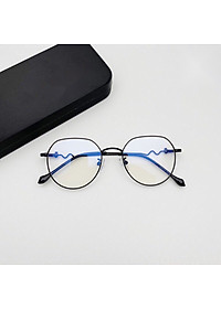 Kính Mắt Chống Ánh Sáng Xanh Dáng Tròn Kim Loại Gọng Xoắn Hàn Quốc Cao Cấp (Nhiều Màu)