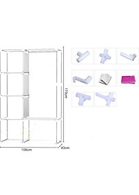 Tủ quần áo 2 buồng 6 ngăn hàng Việt Nam cao cấp - Tủ vải 170cm chất lượng cao khung Inox tĩnh chắc chắn, cứng cáp - Hàng chính hãng D Danido 