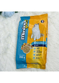 COMBO 5 Gói Thức Ăn Hạt Cho Mèo Vị Cá Hồi Và Hải Sản Minino Yum 350g