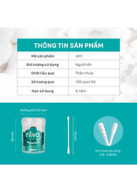 Combo 10 Tăm Bông NIVA Dành Cho Người  Lớn Hũ 100 Que Nhựa Ah1