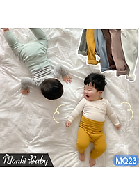 Quần cotton cao cấp cho bé sơ sinh, dáng cạp cao giữ ấm bụng, chất mềm mịn siêu đẹp, có lựa chọn lót lông mịn ấm | MQ23