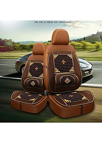 Bộ tấm lưới tựa lưng massage hạt gỗ trên xe ô tô, xe hơi DC-HG01